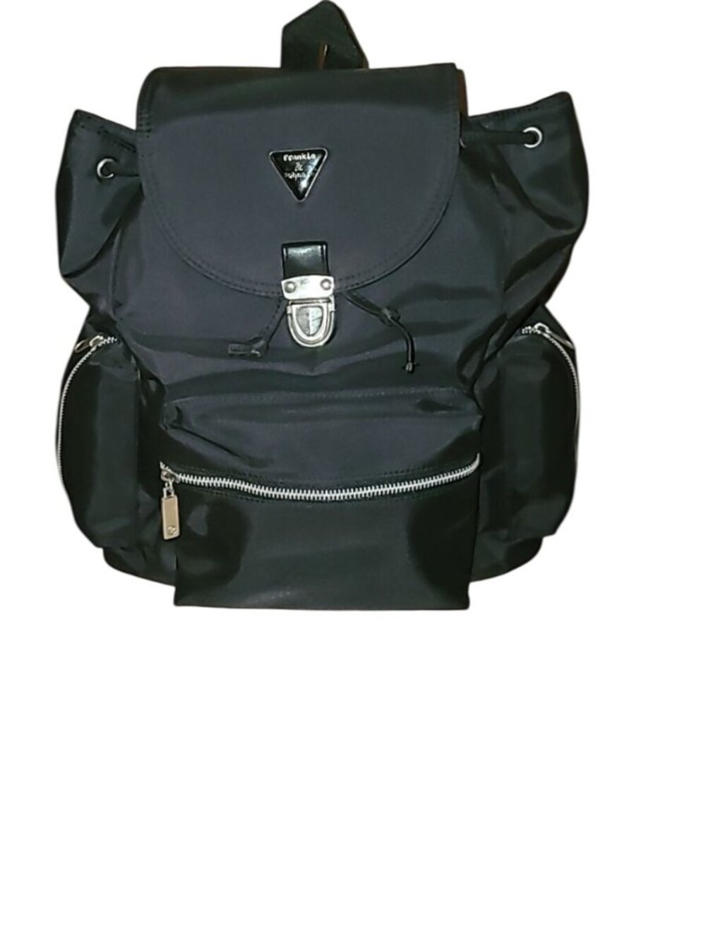 Frankie & Johnnie Backpack Black Nylon Purse Travel